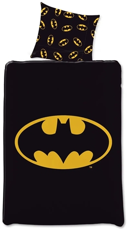 Batman sengetøj - 140x200 cm - Stort Batman logo - Vendbar dynebetræk - 100% bomulds sengesæt